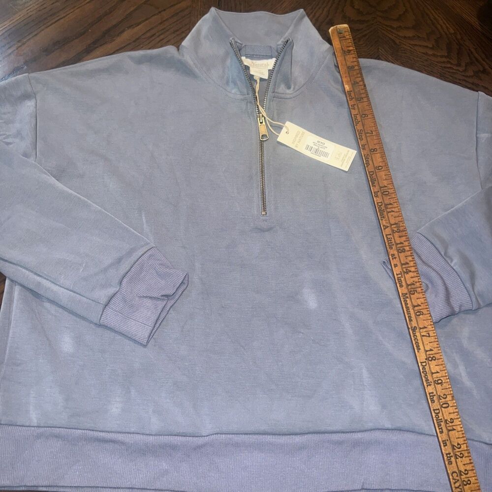 Natural Reflections Soft Haven Quarter-Zip Pullover Flint Stone Gray M SO SOFT
